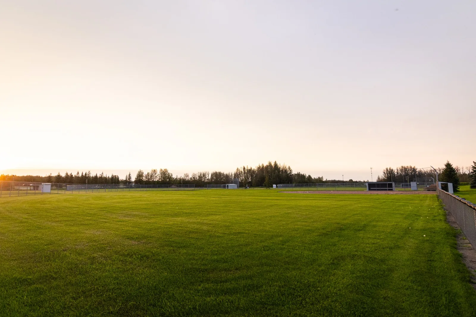 The Clymont ball diamond at dusk